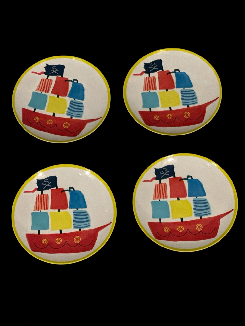 Studio Nova Kids Pirate Ship Colorful Ceramic Knobs - Red Blue Yellow
